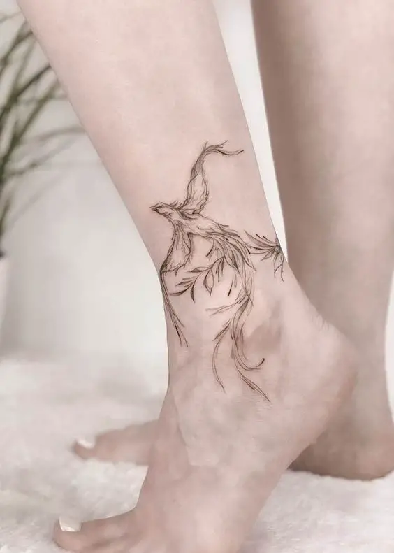Minimalistic phoenix tattoo 1 1