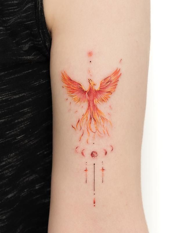 Minimalistic phoenix tattoo 2