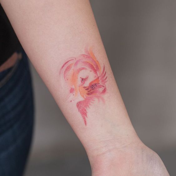 Minimalistic phoenix tattoo 3