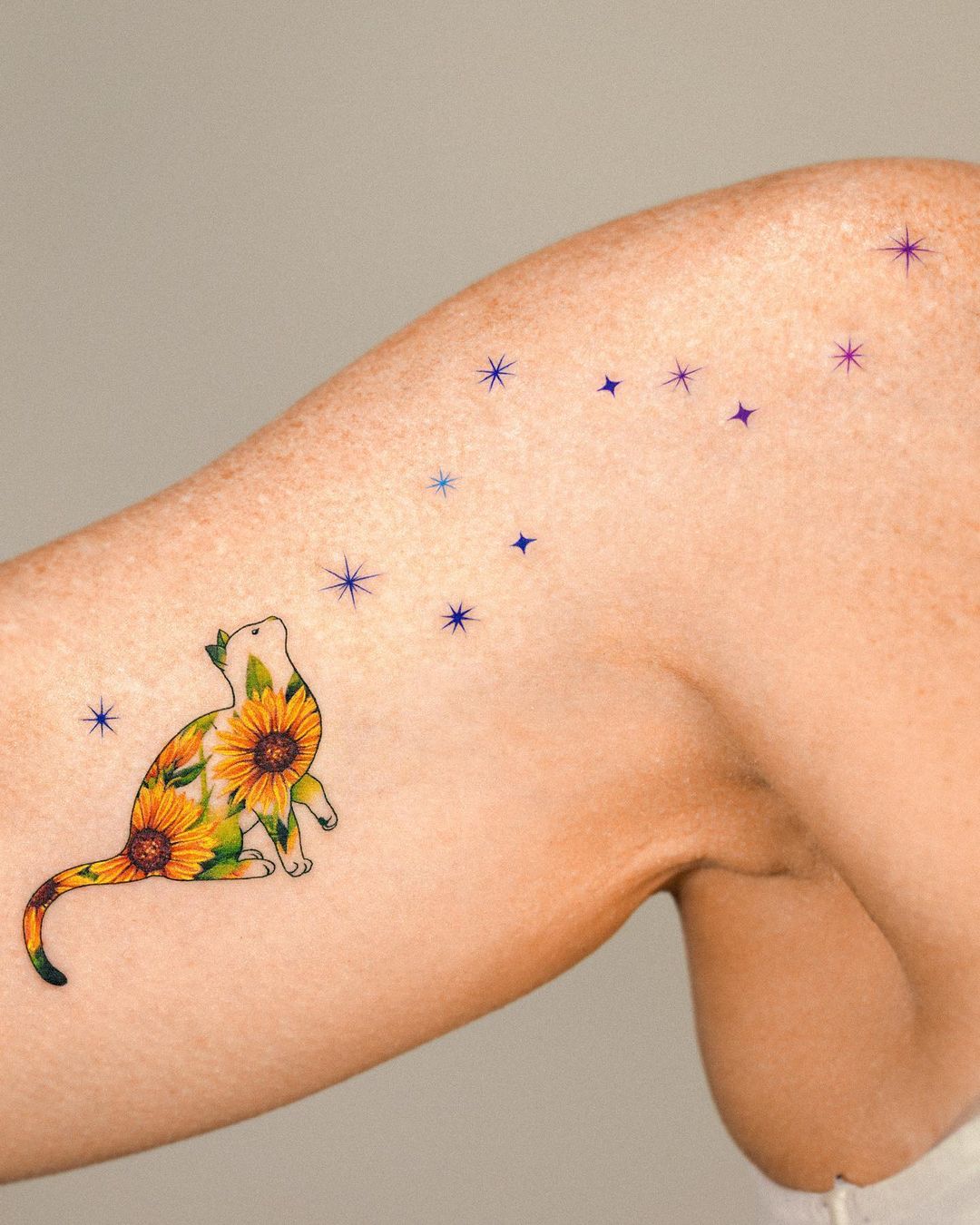 Minimalistic sunflower tattoos by e.nal .tattoo