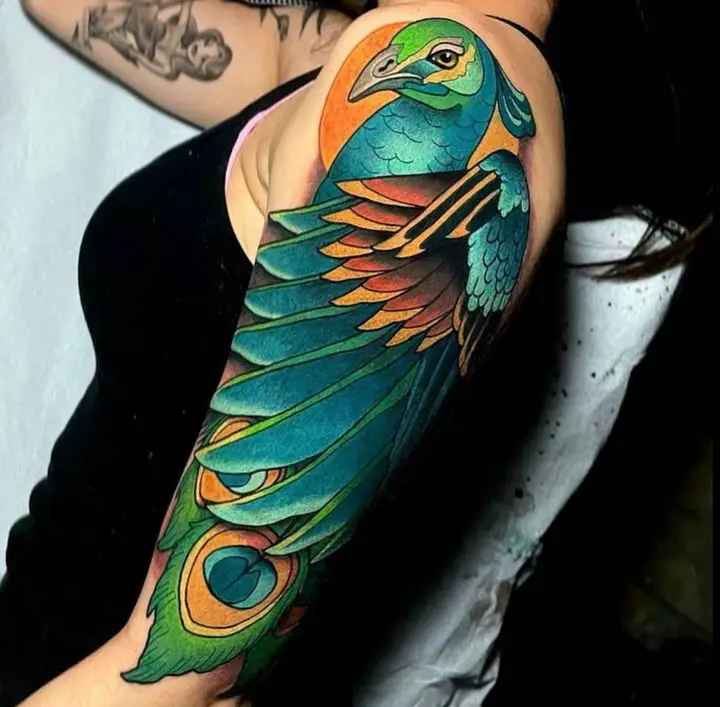 Peacock tattoo by remingtontattoo