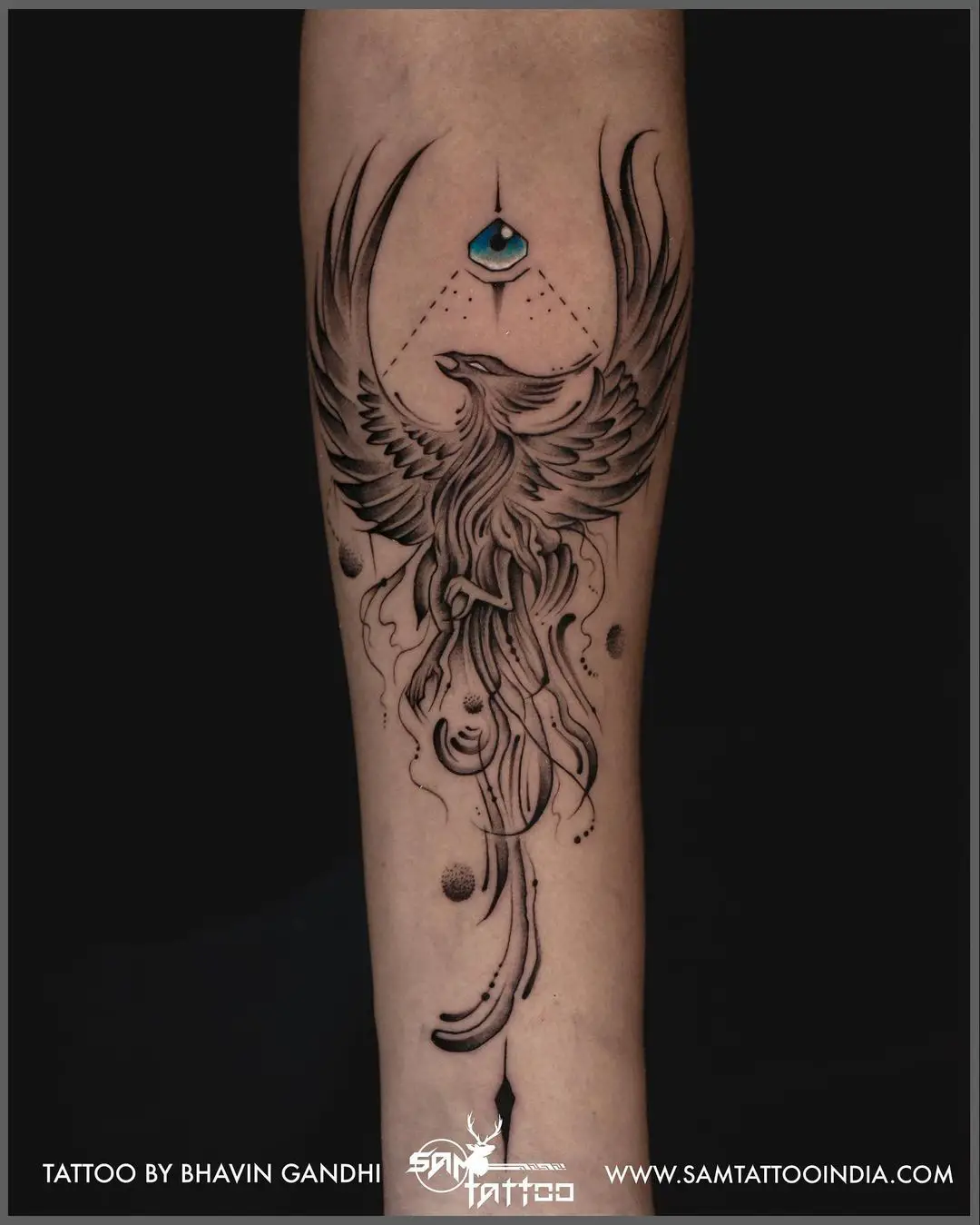 Phoenix sleeve tattoo by bhavin samtattooindia