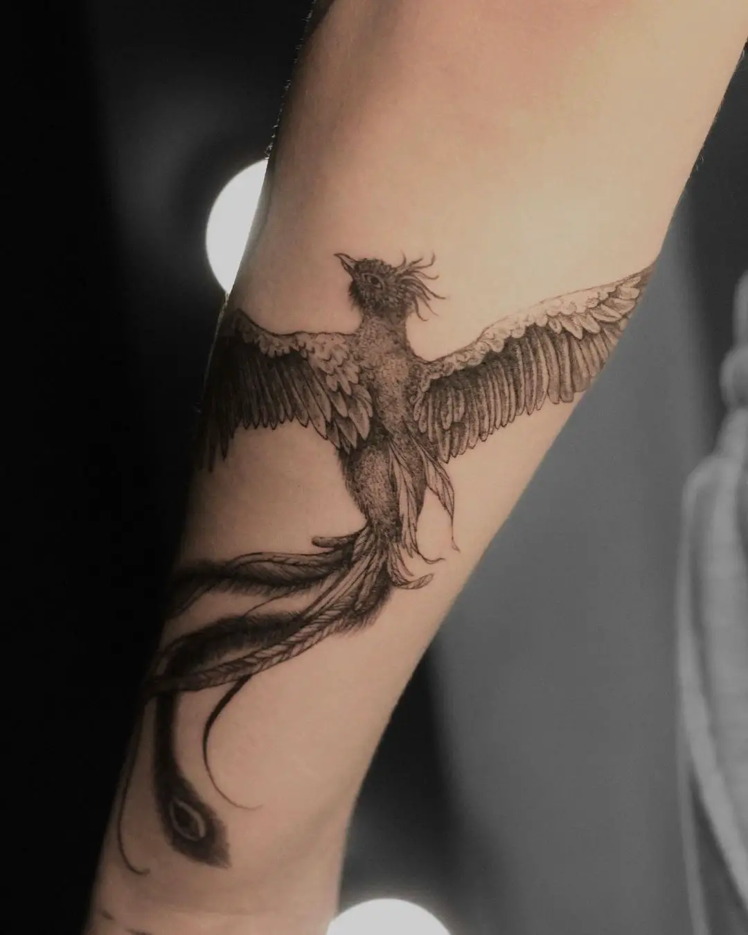 Phoenix sleeve tattoo by um.ink