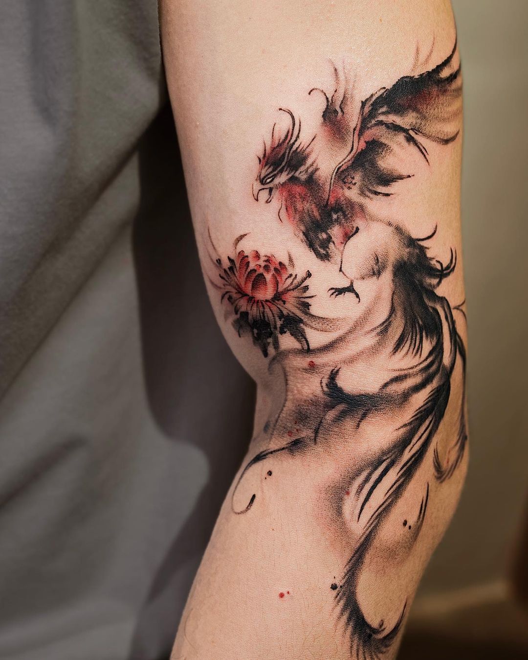 Phoenix tattoo design by leean.ink