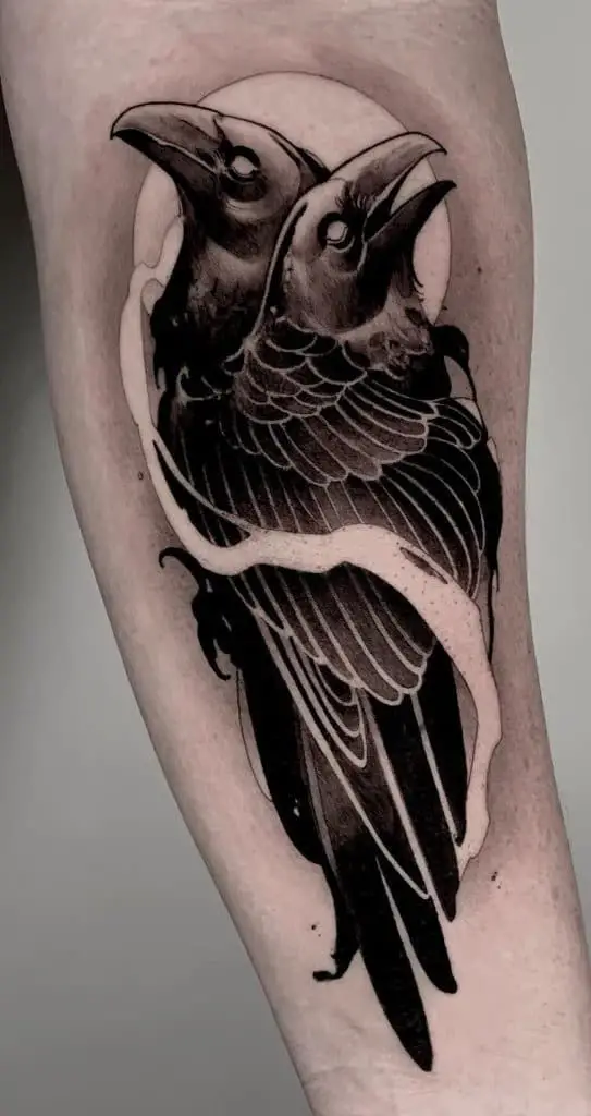 Bizzart Tattoo - Crow tattoo Only 2 spaces available in November and few  spaces left in December!! Taking bookings for 2022 Done @bizzart_malta  Artist: Maxine Gauci Sponsored by @skin2skin_ink_recover @barber_dts  @nordictattoosupplies @stencilstuff @