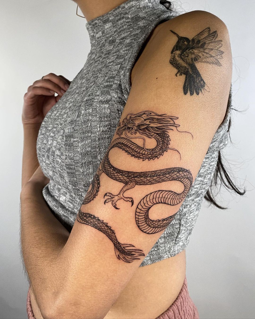 Realistic Draon tattoo by lauren tattoo