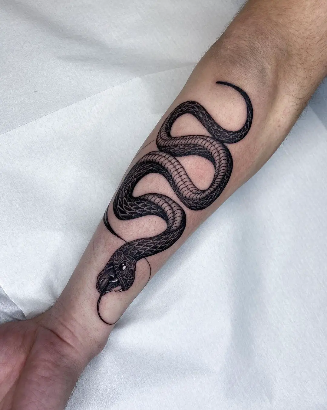 Realistic snake tattoo by corvus ntc