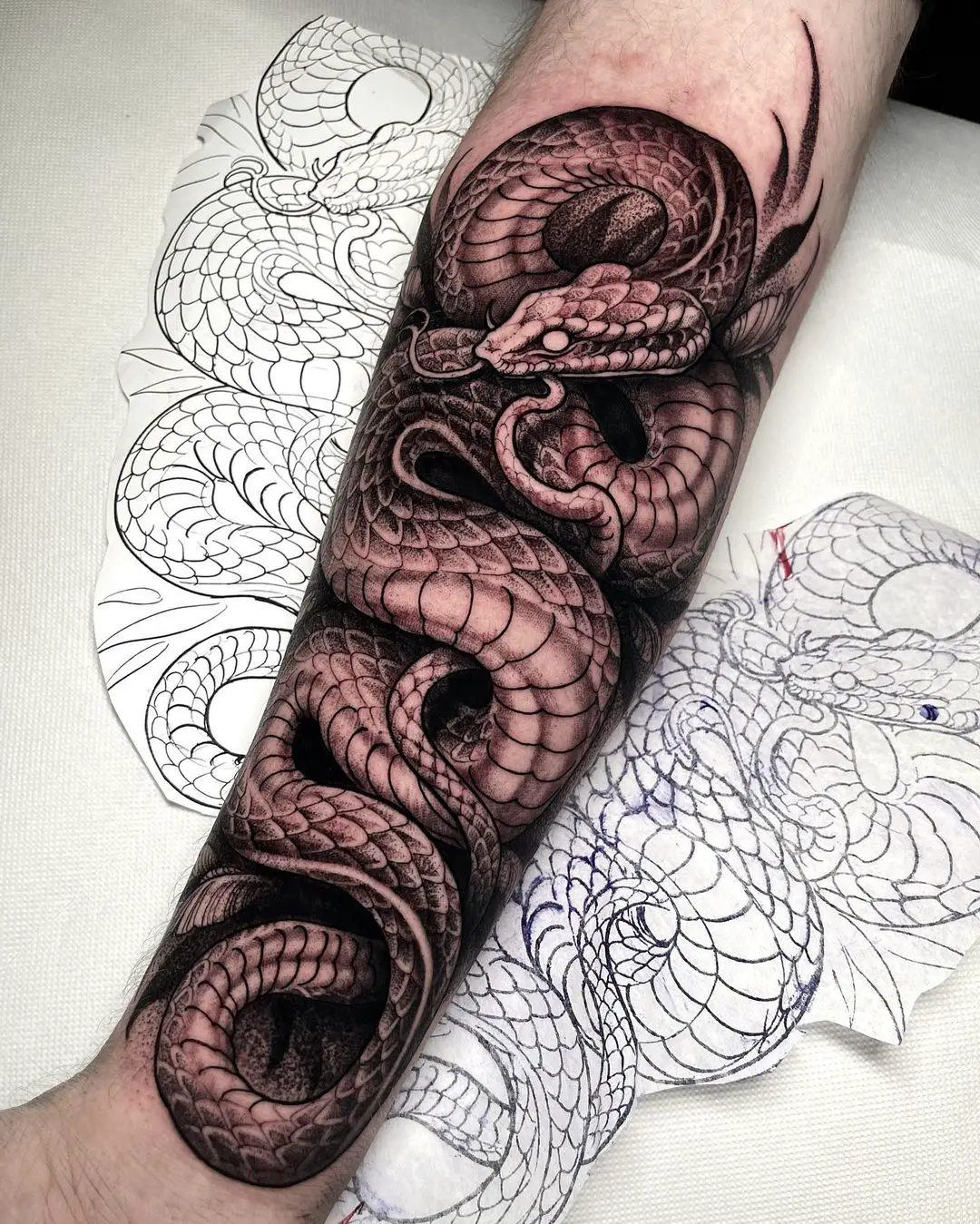 Realistic snake tattoo by fantinitattoo