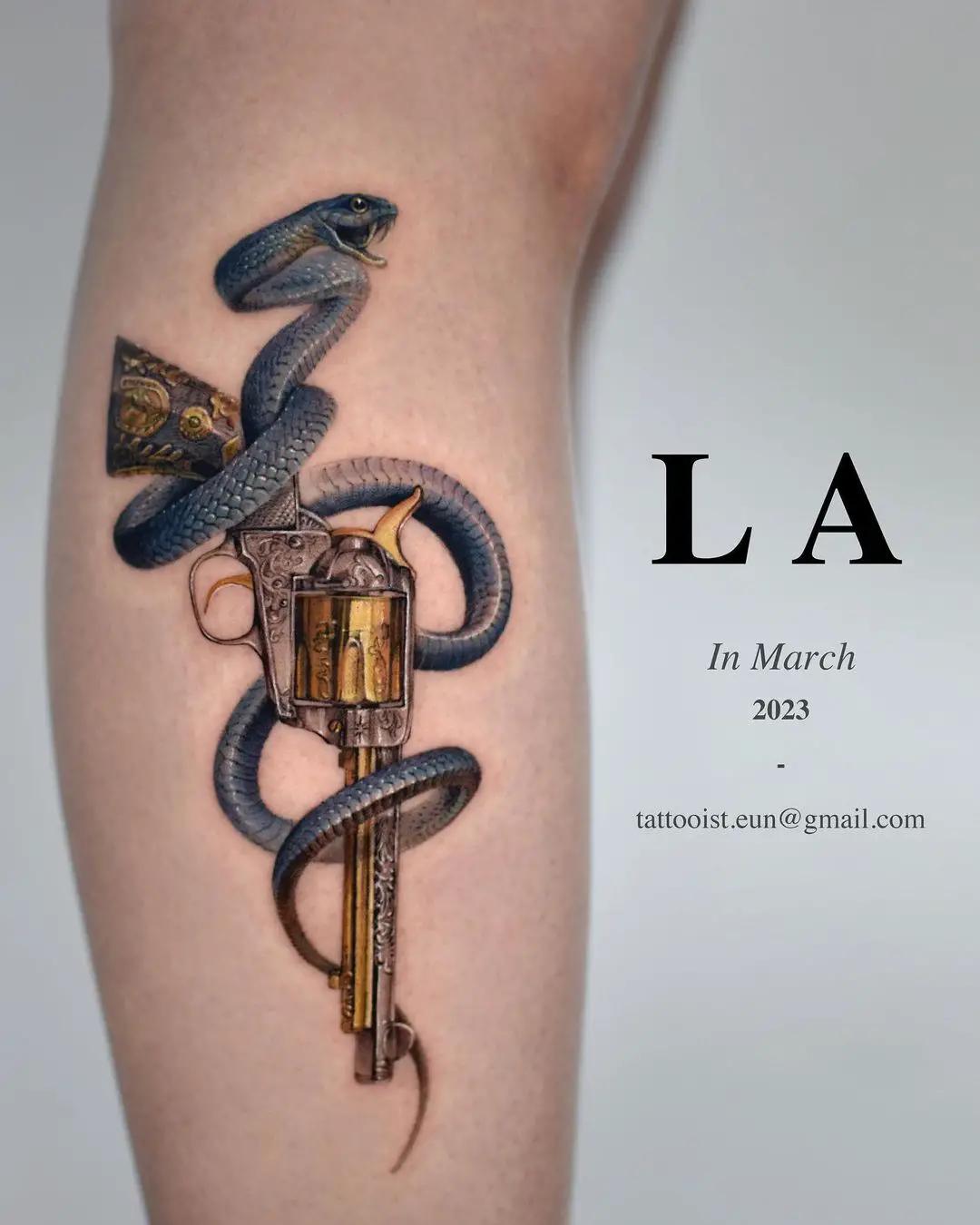 Realistic snake tattoo by ink.traveler