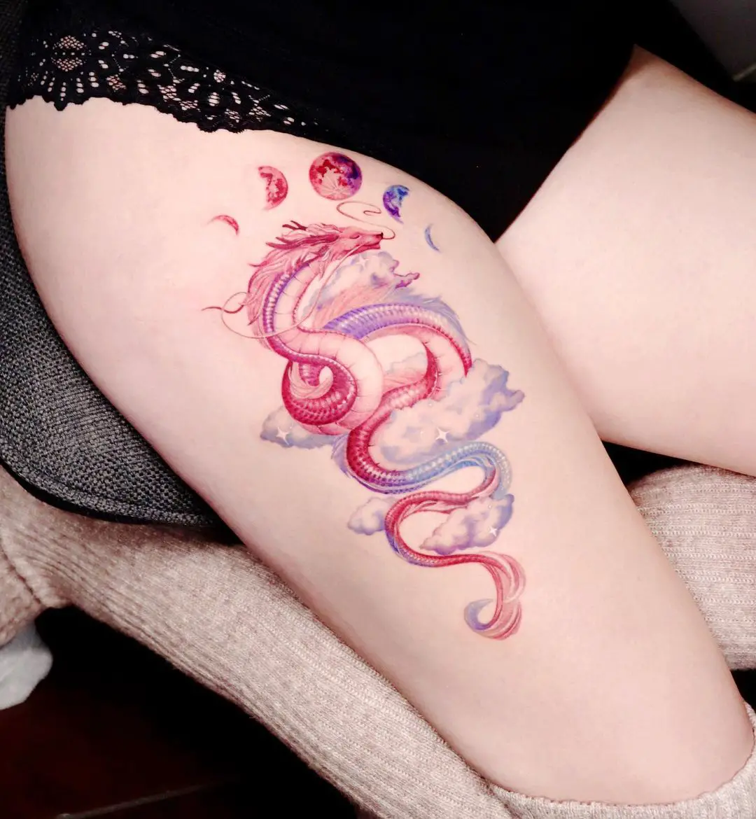 Red Dragon tattoo by peria tattoo