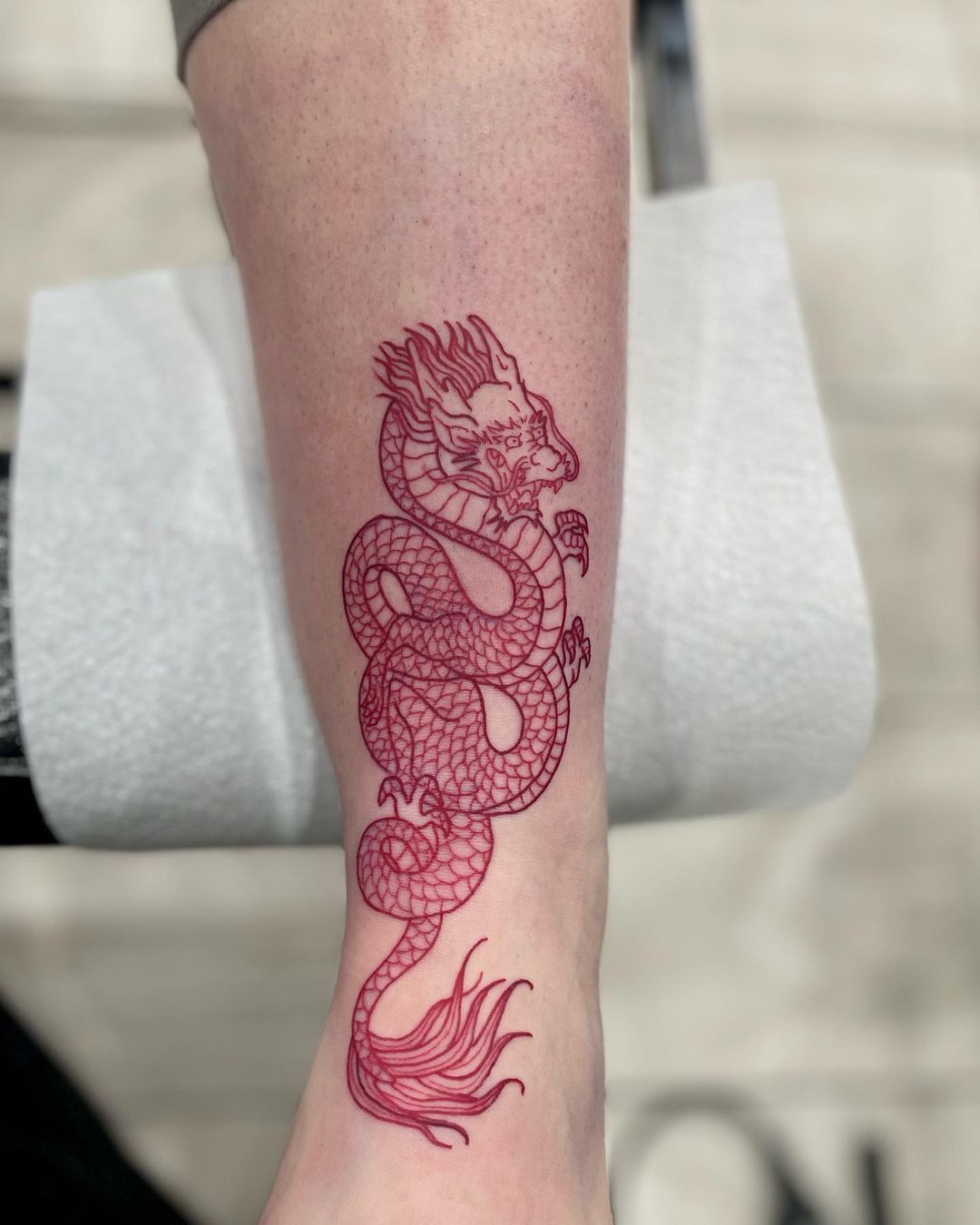 Red dragon tattoo by silent wulf