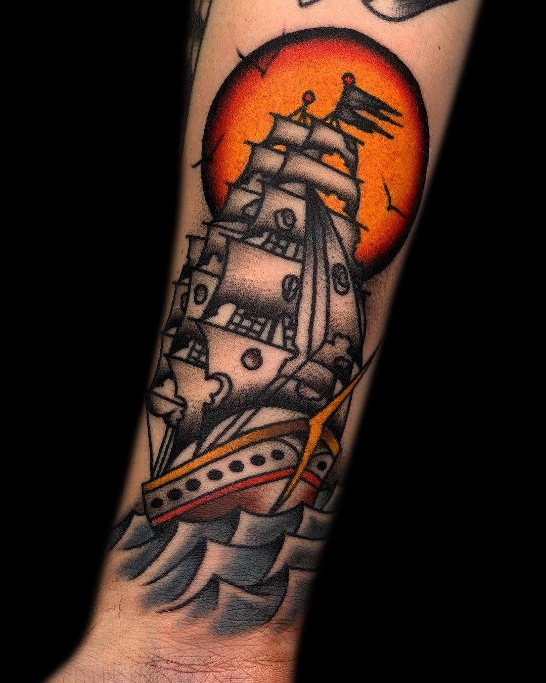 Ship tattoo by