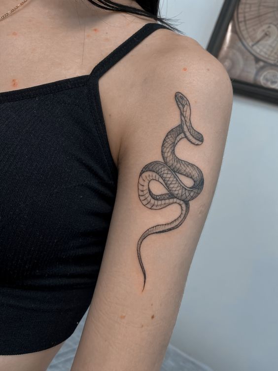 Simple snake tattoo 4