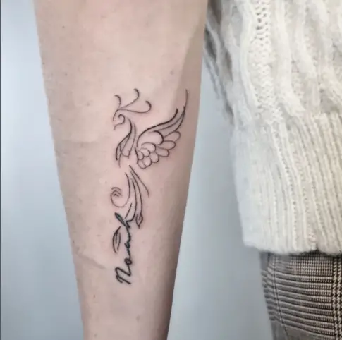 Small phoenix tattoo by sandra.johans