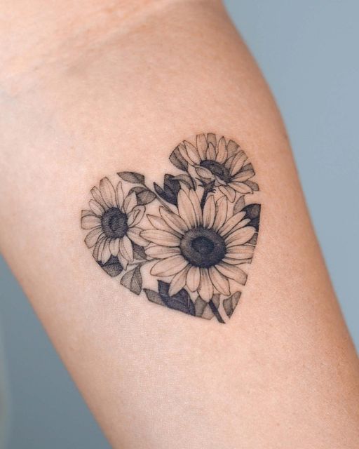 Small sunflower tattoo 1