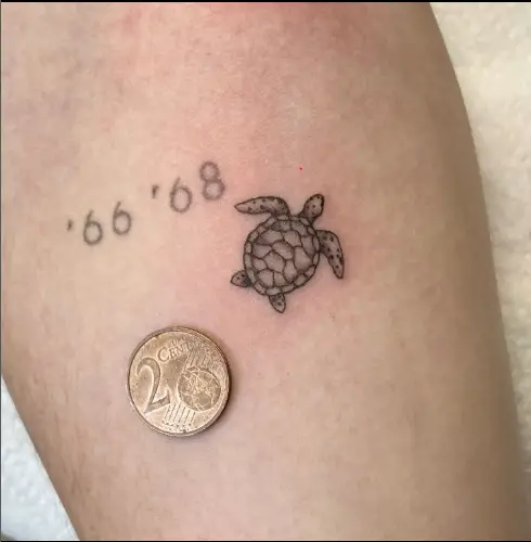 Small turtle tattoo by pablosantos artandsoul