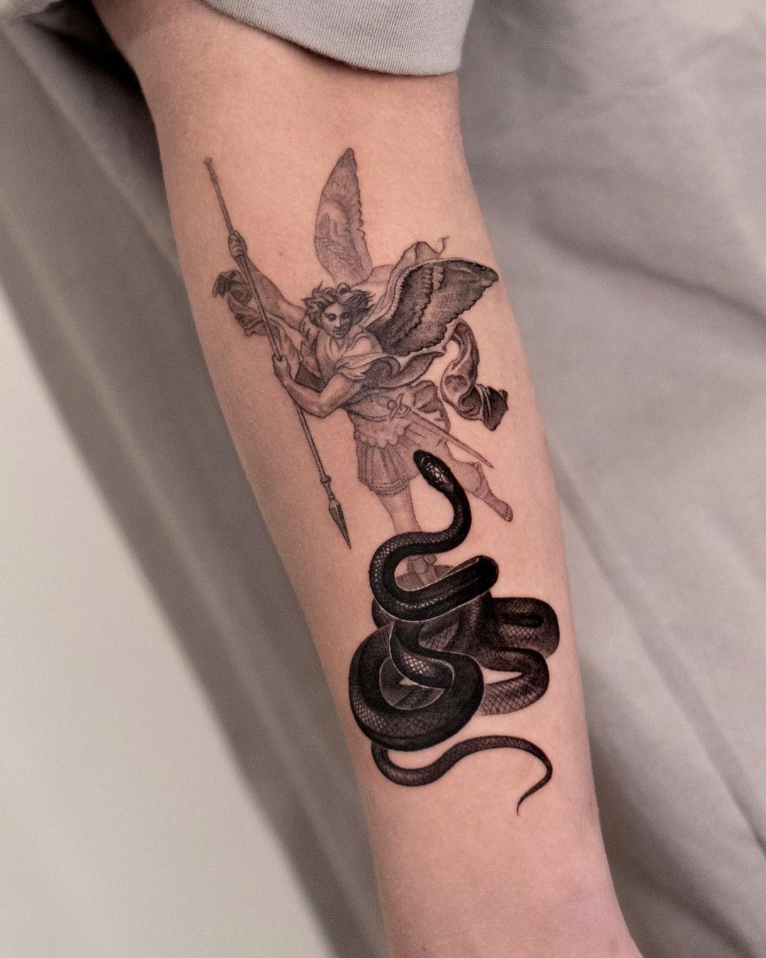 Snake tattoo for men by graycodetattoo