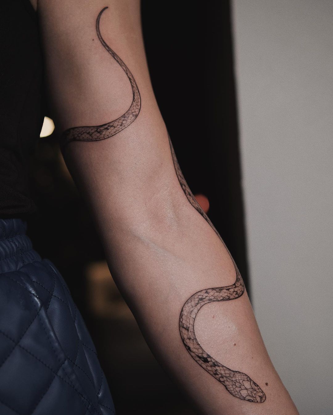 Snake tattoo on arm by aksinya.tattoo