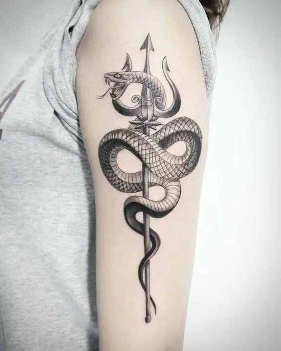 Snake with dagger tattoo 2