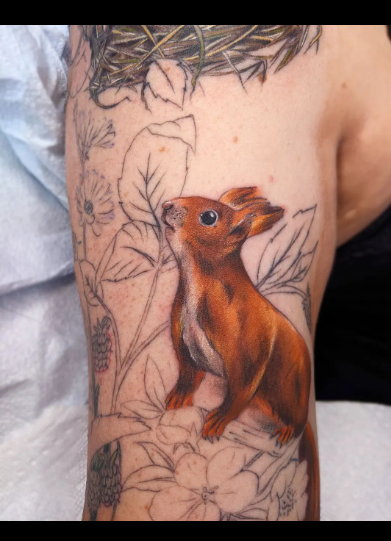 Squirrel tattoo for women by emeline.rosetattoos