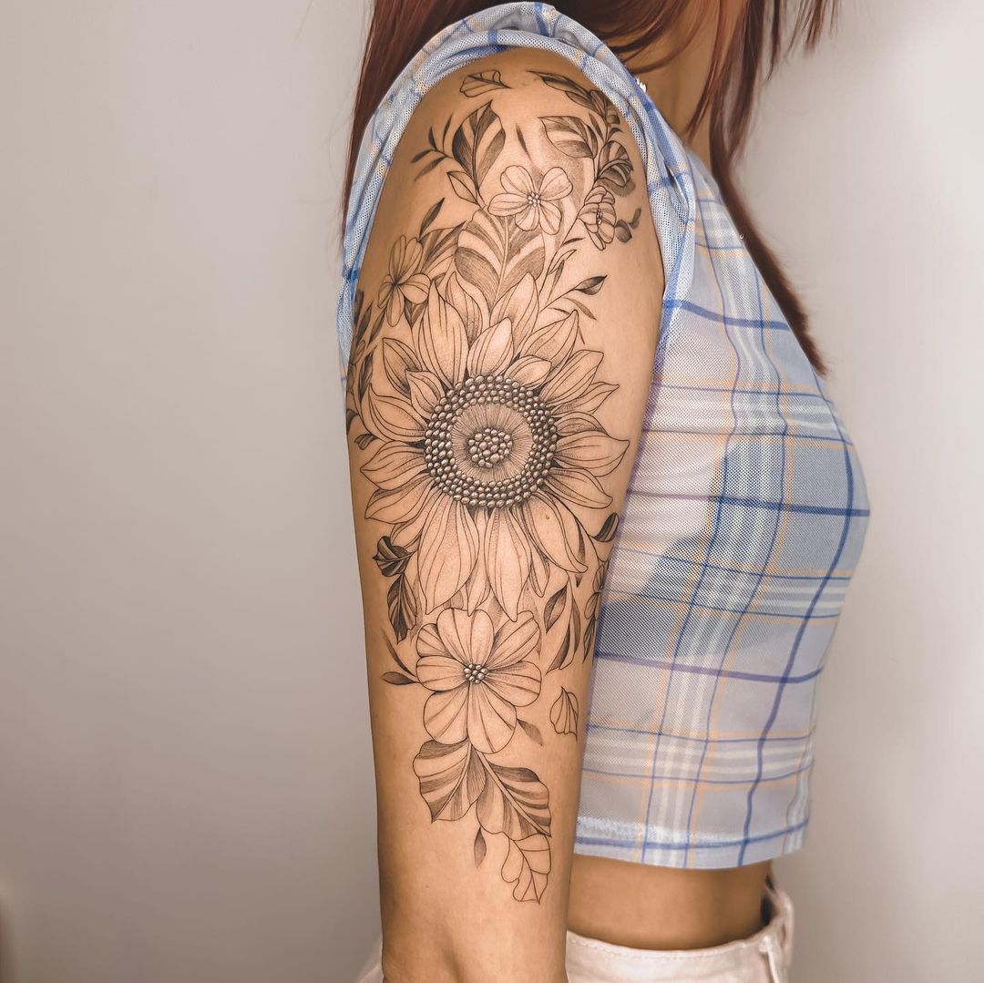 Sunflower tattoo by macc16