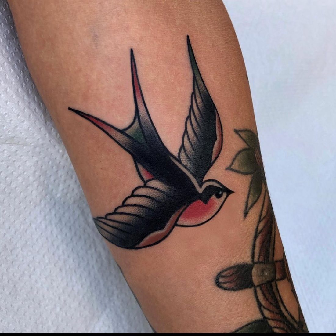 Swallow tattoo by harding susano tattooer