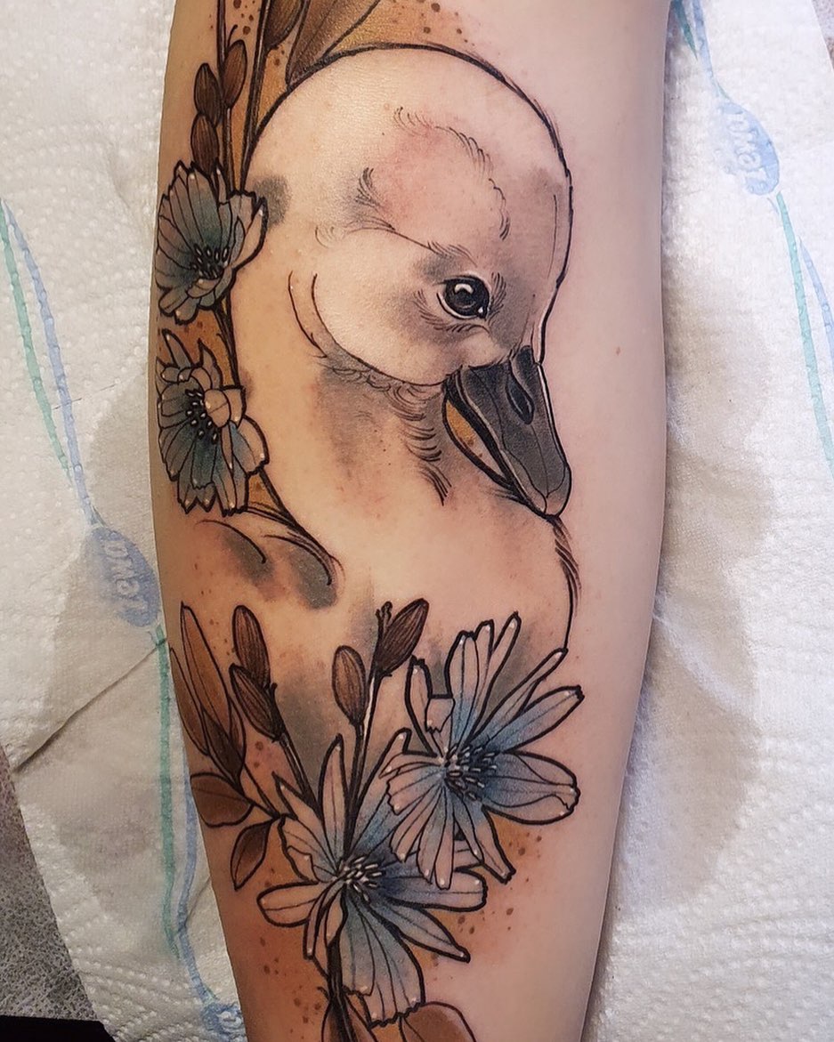 Swan tattoos by
