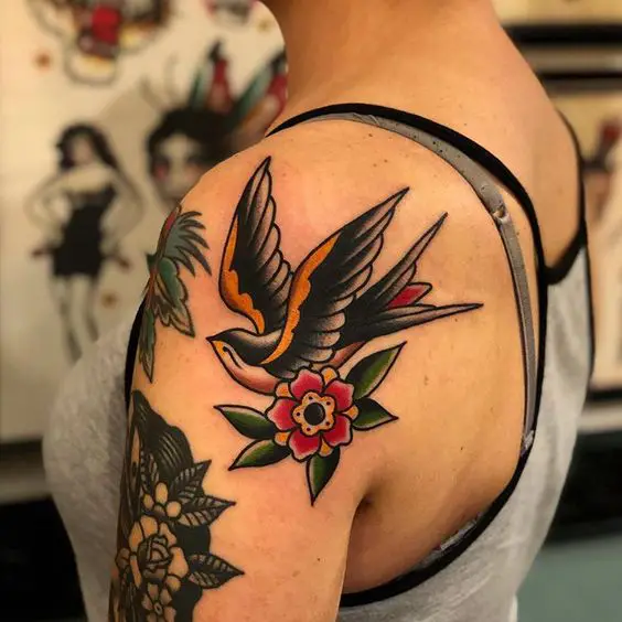 Traditional bird tattoo 2