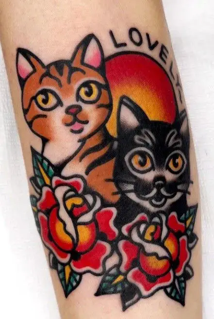 Traditional cat tattoo 2