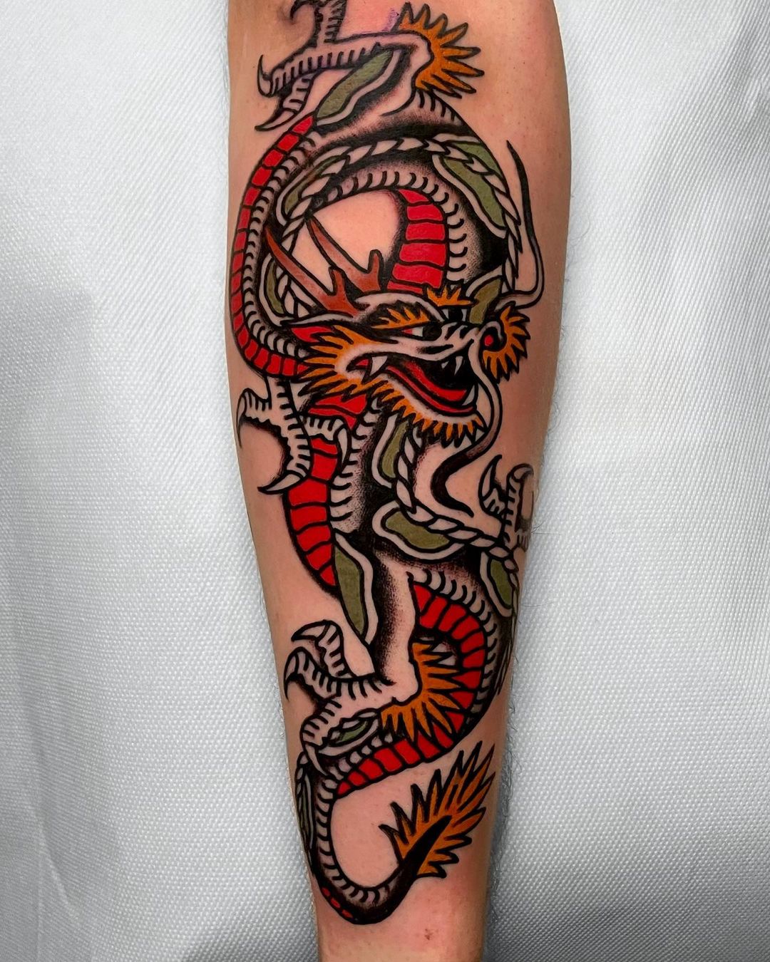 Traditional dragon tattoo by team fullgas