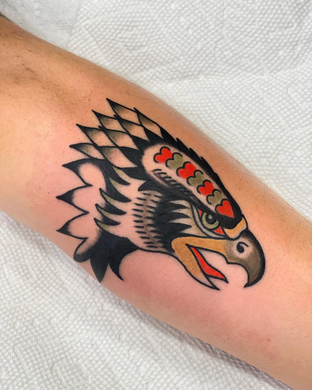 Traditional eagle tattoo by