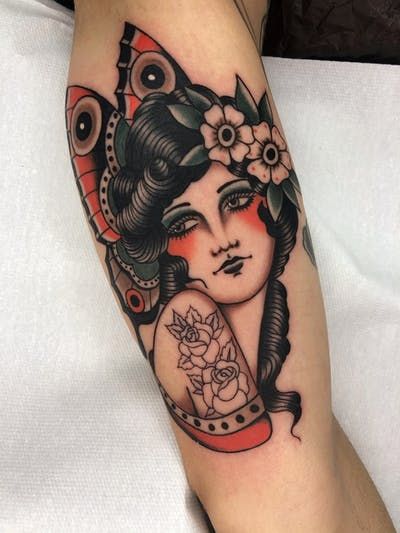 Traditional girl tattoo 1