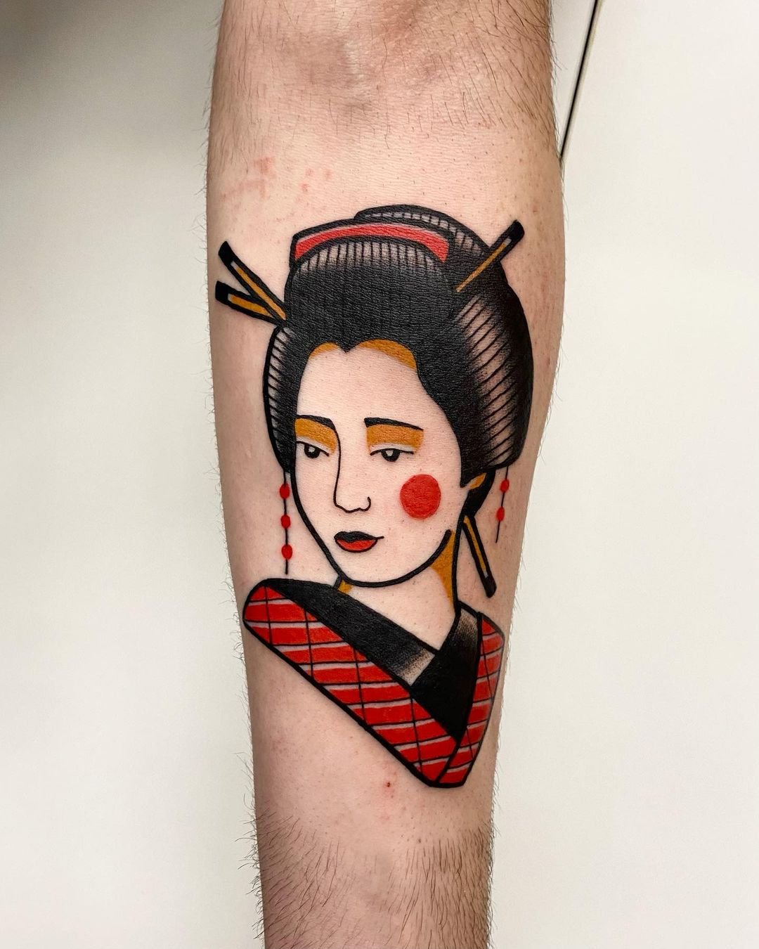 Traditional girl tattoo by haris.nez