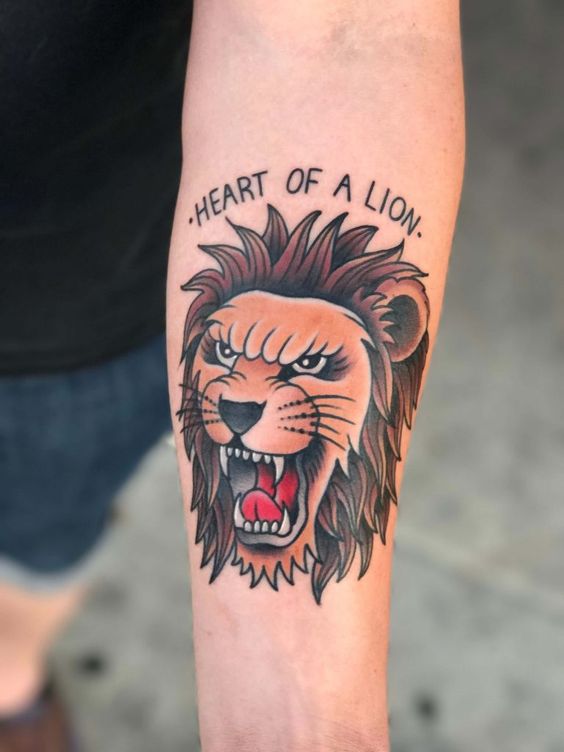 Traditional lion tattoo 1