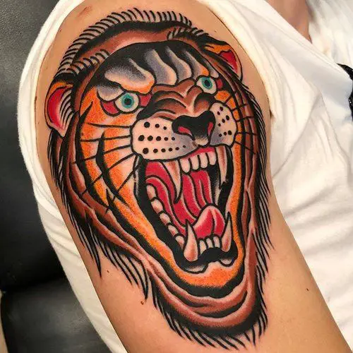 Traditional lion tattoo 2