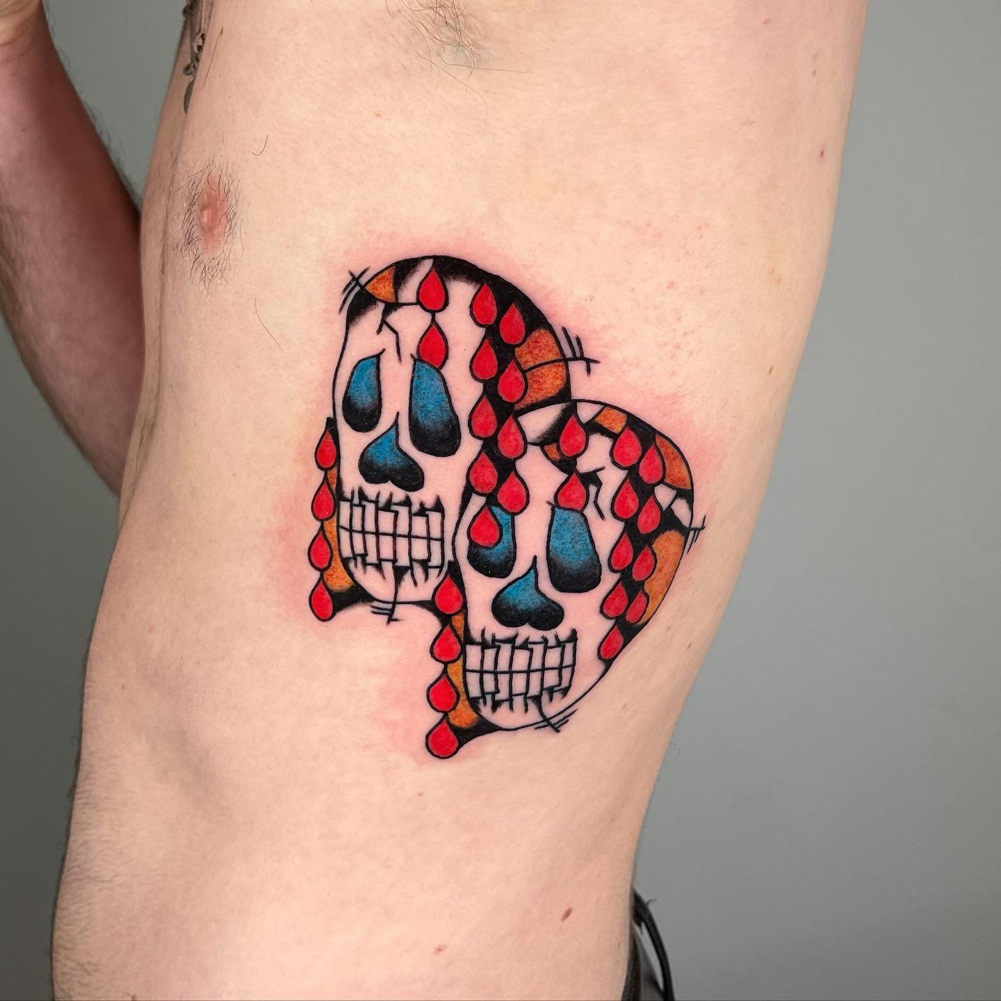 Traditional skull tattoo by jackjeanssss