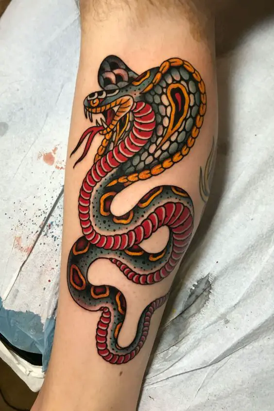 Traditional snake tattoo 1