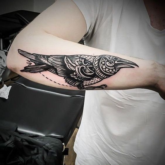 Tribal crow tattoo 2