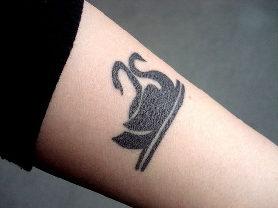 Tribal swan tattoo 2