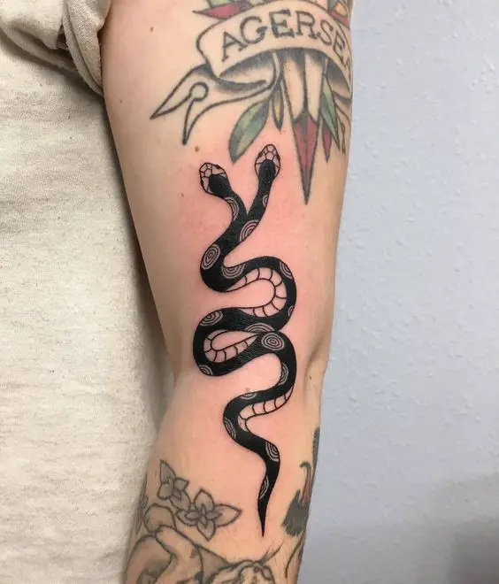 Two headed snake tattoo