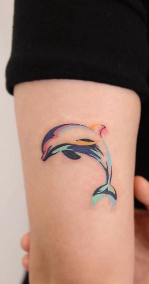 Watercolor dolphin 1