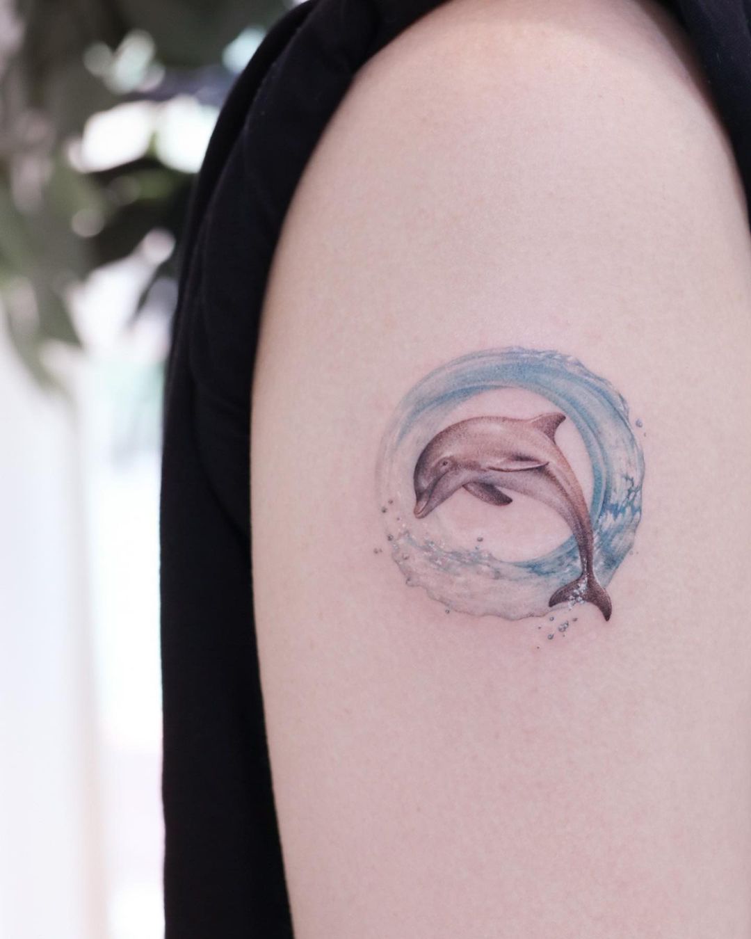 Watercolor dolphin tattoo by tattoo.haneul 1