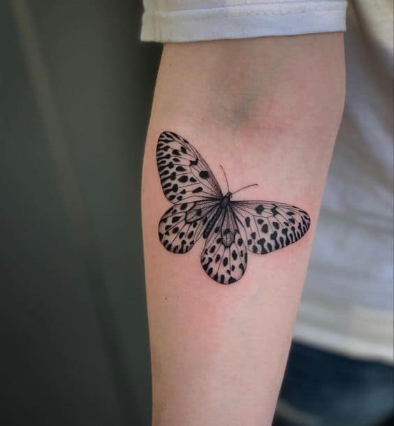 Black and white butterfly tattoo 23