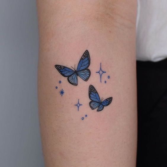 Blue butterfly tattoo 1 1