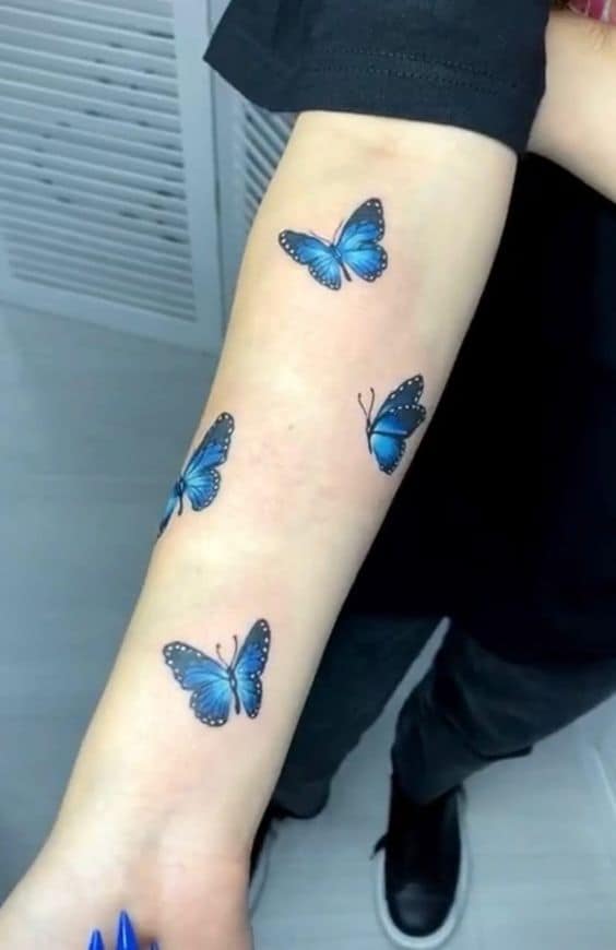 Blue butterfly tattoo 2 1