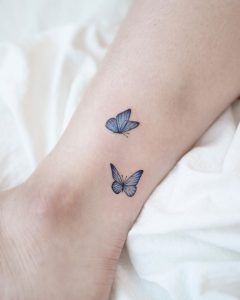 Blue butterfly tattoo 3
