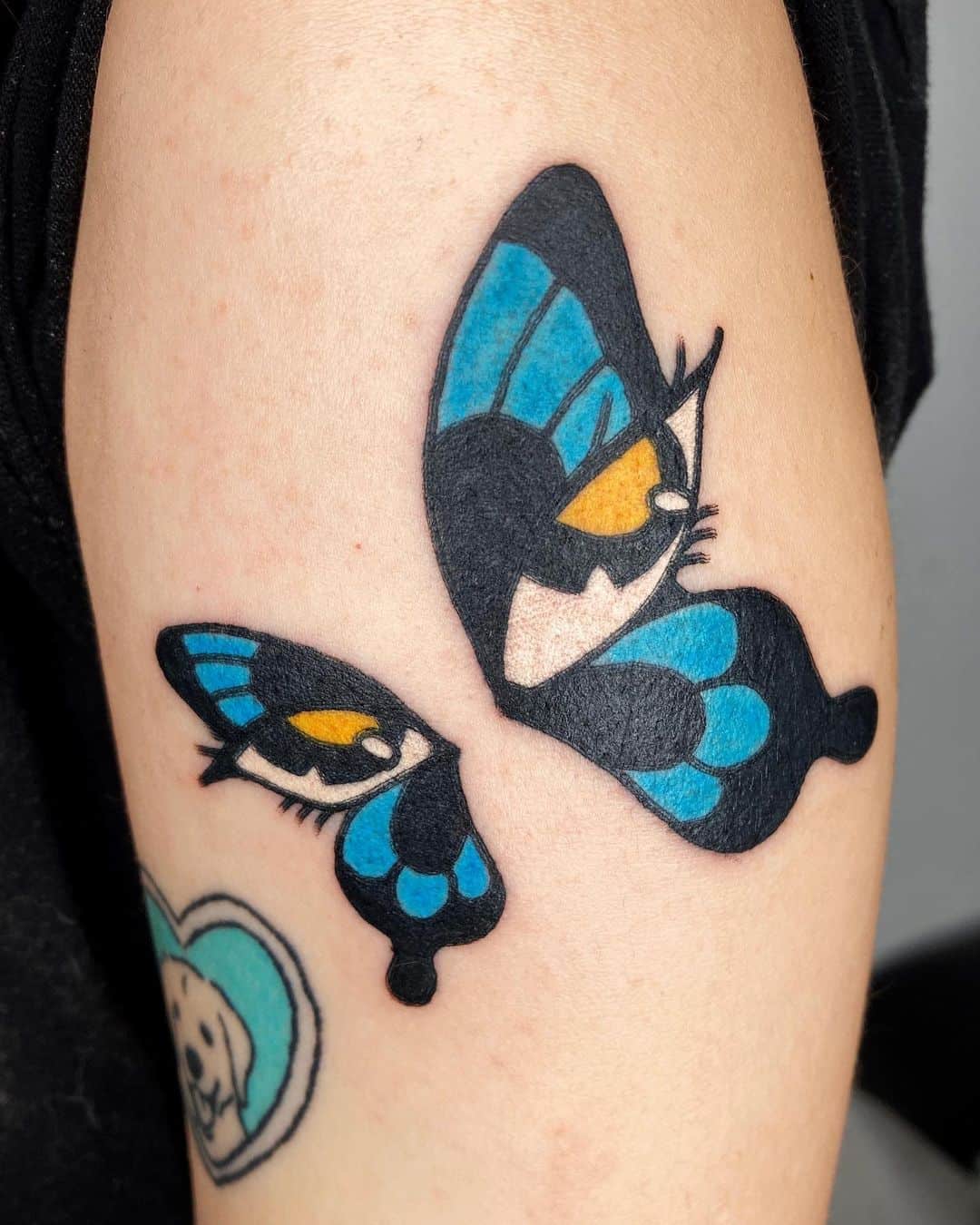 Blue butterfly tattoo by 3.jinnn