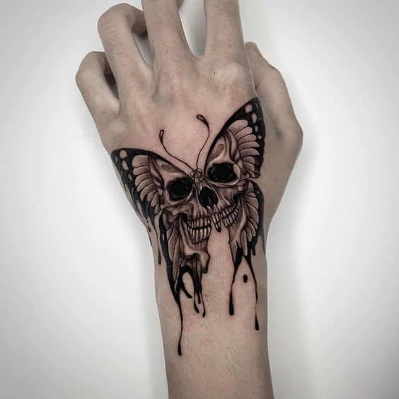 Butterfly and skull tattoo 2