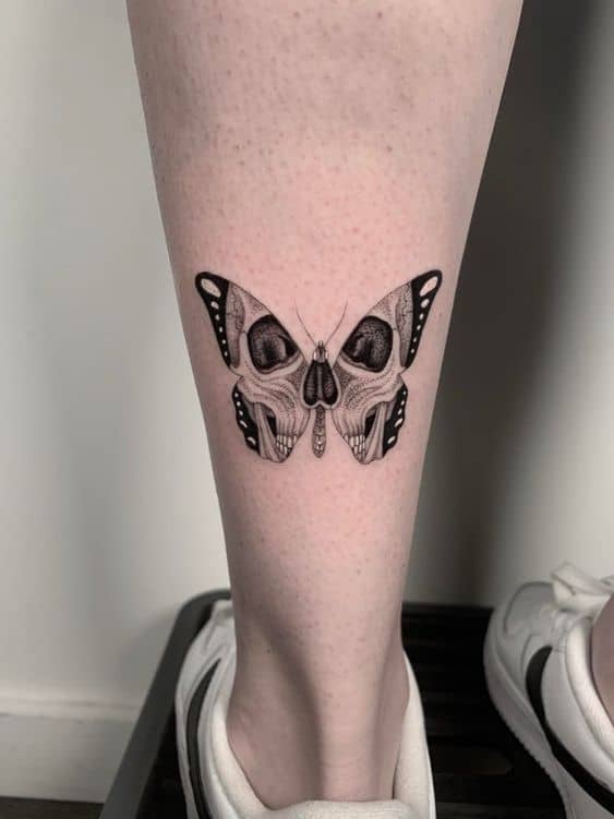 Butterfly and skull tattoo 3
