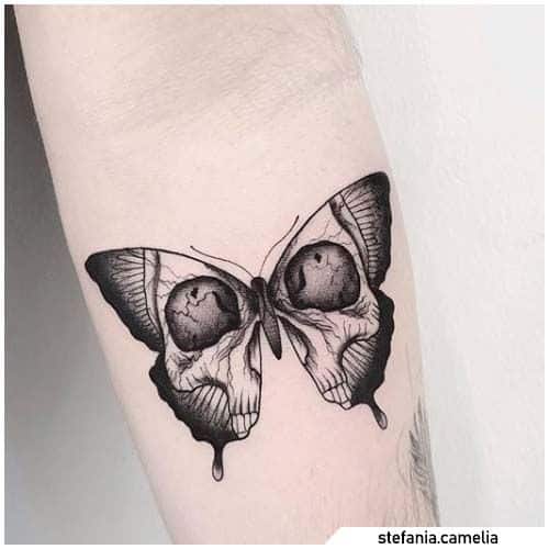 Butterfly and skull tattoo 4